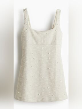 Bead Studded Bouclé Dress
